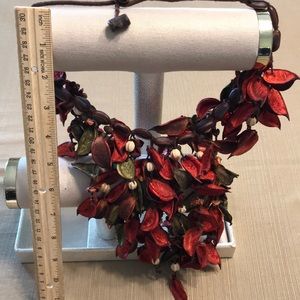 Organic leaf handmade necklace.